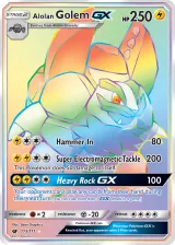 Alolan Golem-GX 113/111 Rainbow Rare from Crimson Invasion