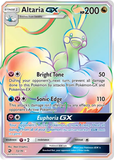 Altaria-GX 72/70 Rainbow Rare from Dragon Majesty
