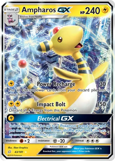 Ampharos-GX 43/181 Rare Holo GX from Team Up