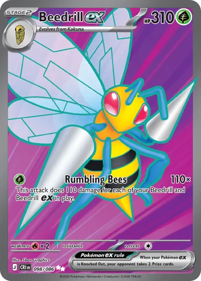 Beedrill ex 098/086 Ultra Rare from Chaos Rising