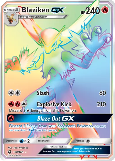 Blaziken-GX 170/168 Rainbow Rare from Celestial Storm
