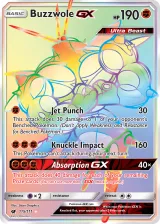 Buzzwole-GX 115/111 Rainbow Rare from Crimson Invasion