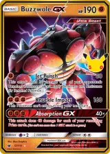 Buzzwole-GX 57/111 Rare Holo GX from 30th Celebration