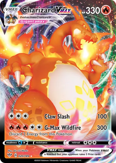 Charizard VMAX 020/189 Rare Holo VMAX from Darkness Ablaze