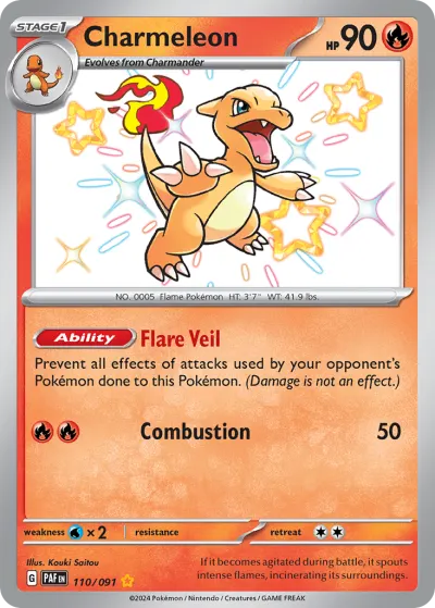 Charmeleon 110/091 Shiny Rare from Paldean Fates