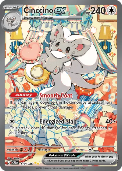 Cinccino ex 119/086 Special Illustration Rare from Chaos Rising