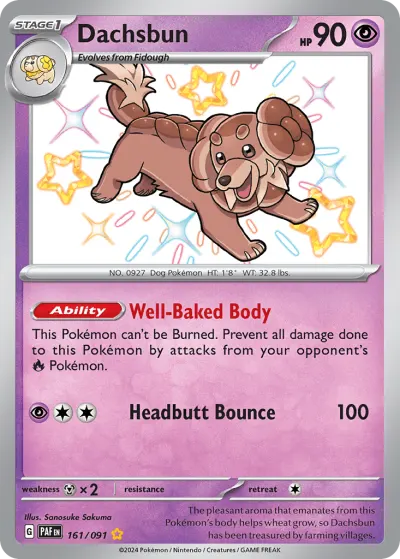 Dachsbun 161/091 Shiny Rare from Paldean Fates
