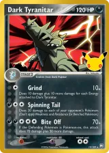 Dark Tyranitar 19/109 Rare from 30th Celebration