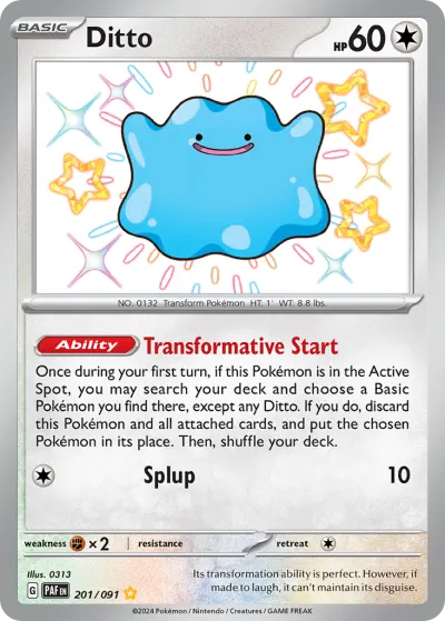 Ditto 201/091 Shiny Rare from Paldean Fates