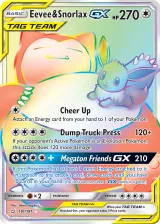 Eevee & Snorlax-GX 191/181 Rainbow Rare from Team Up