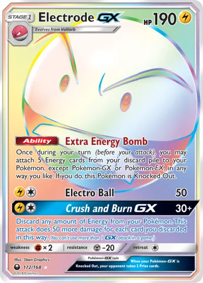 Electrode-GX 172/168 Rainbow Rare from Celestial Storm
