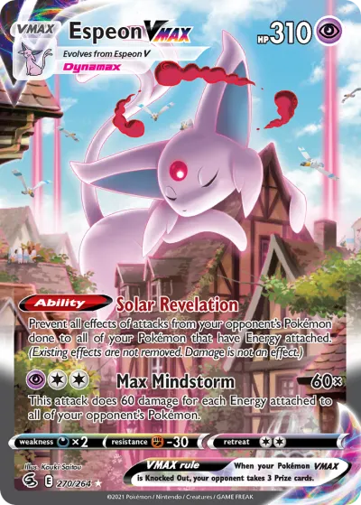 Espeon VMAX 270/264 Rainbow Rare from Fusion Strike