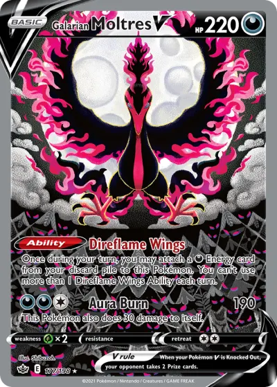 Galarian Moltres V 177/198 Ultra Rare from Chilling Reign