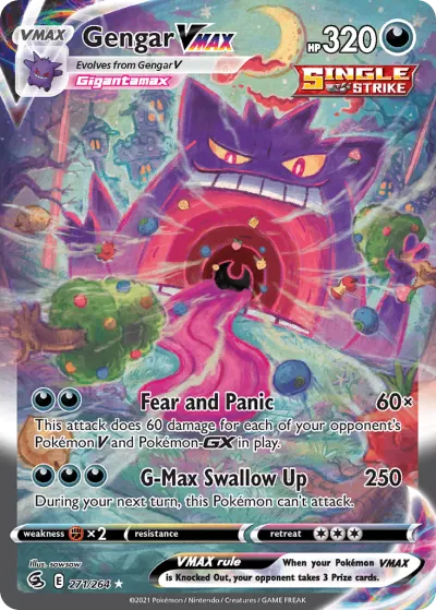 Gengar VMAX 271/264 Rainbow Rare from Fusion Strike