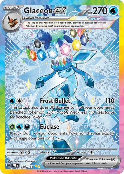 Glaceon ex 150/131 Special Illustration Rare from Prismatic Evolutions