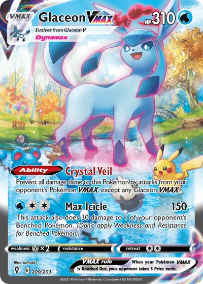 Glaceon VMAX 209/203 Rainbow Rare from Evolving Skies