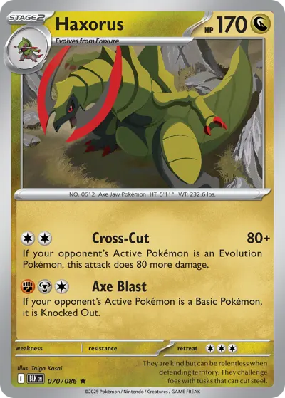 Haxorus 070/086 Rare from Black Bolt