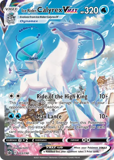 Ice Rider Calyrex VMAX 203/198 Rainbow Rare from Chilling Reign