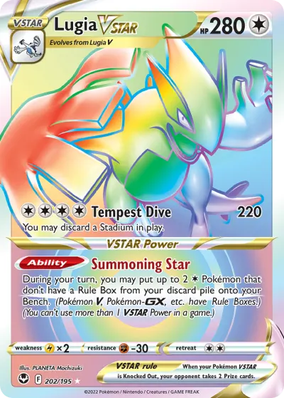 Lugia VSTAR 202/195 Rainbow Rare from Silver Tempest