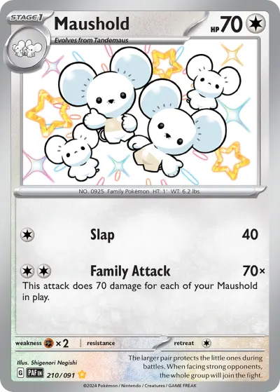 Maushold 210/091 Shiny Rare from Paldean Fates