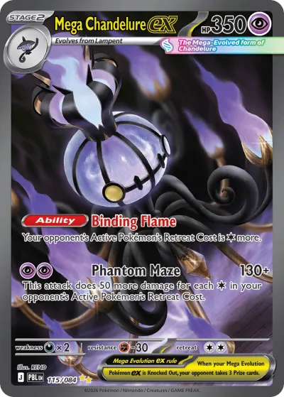 Mega Chandelure ex 115/084 Special Illustration Rare from Pitch Black