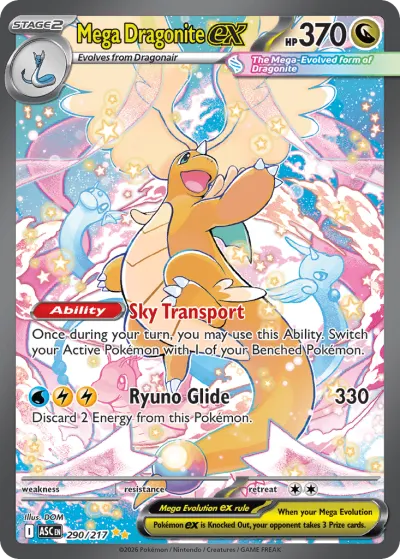 Mega Dragonite ex 290/217 Special Illustration Rare from Ascended Heroes