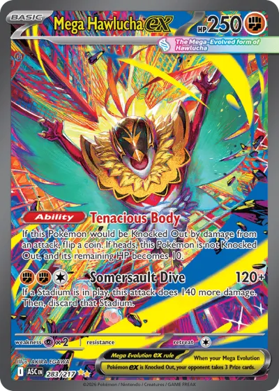 Mega Hawlucha ex 283/217 Special Illustration Rare from Ascended Heroes