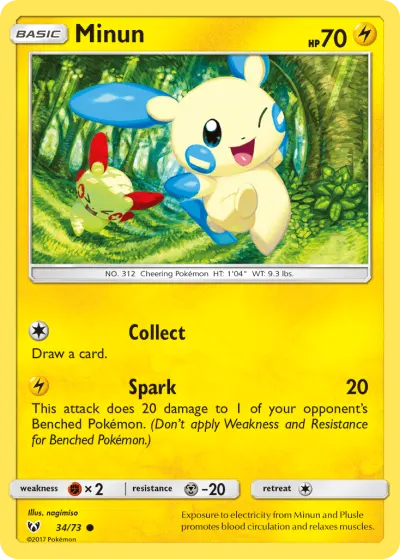 Minun 34/73 Common from Shining Legends