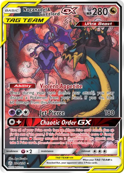 Naganadel & Guzzlord-GX 224/236 Ultra Rare from Cosmic Eclipse