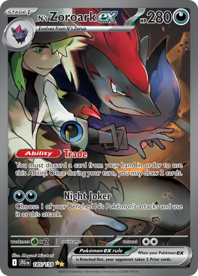 N's Zoroark ex 185/159 Special Illustration Rare from Journey Together
