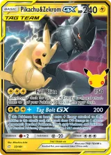Pikachu & Zekrom-GX 33/181 Rare Holo GX from 30th Celebration