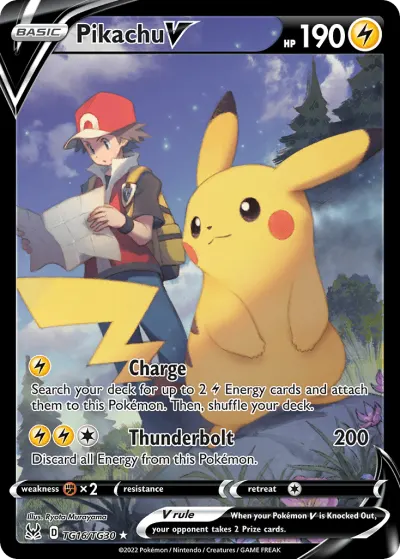 Pikachu V TG16/TG30 Rare Holo V from Lost Origin