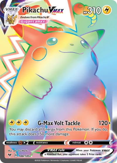 Pikachu VMAX 188/185 Rainbow Rare from Vivid Voltage