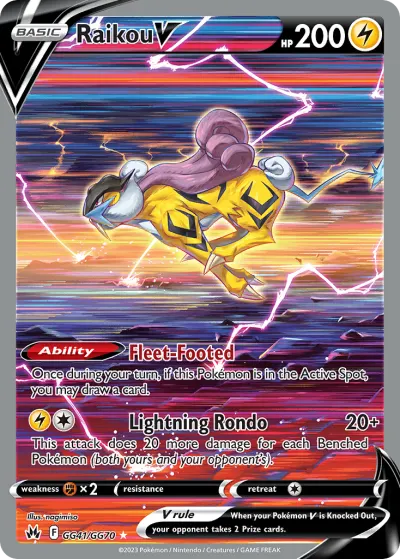 Raikou V GG41/GG70 Rare Holo V from Crown Zenith