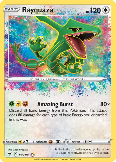 Rayquaza 138/185 Amazing Rare from Vivid Voltage