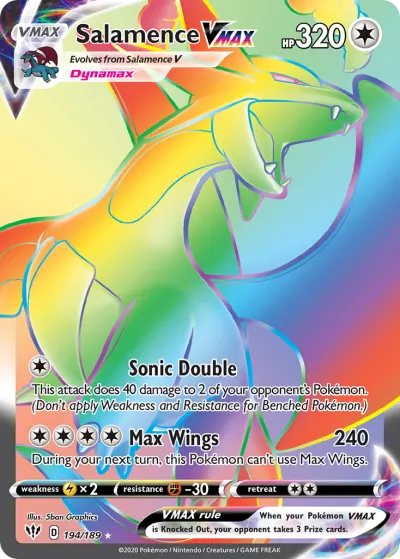 Salamence VMAX 194/189 Rainbow Rare from Darkness Ablaze