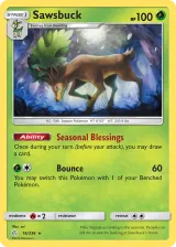 Sawsbuck 16/236 Rare Holo from Cosmic Eclipse