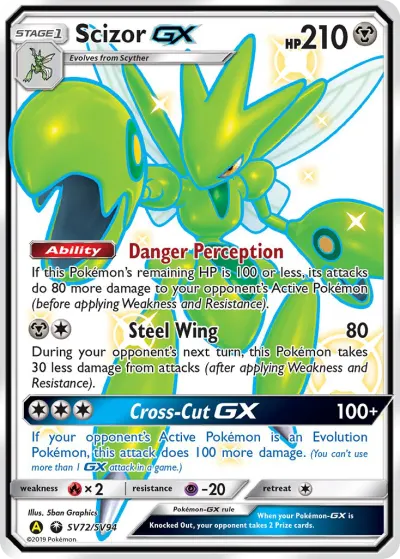 Scizor-GX SV72/SV94 Shiny Rare GX from Hidden Fates