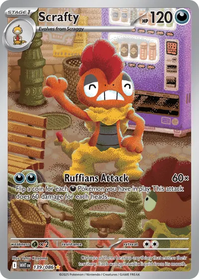 Scrafty 139/086 Illustration Rare from White Flare