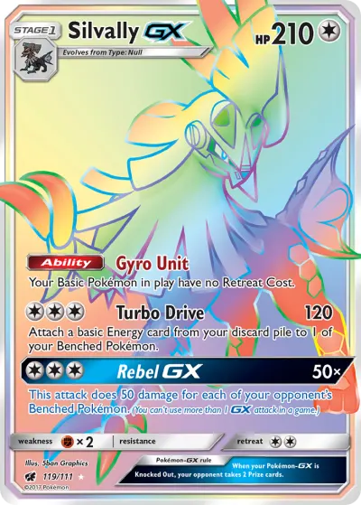 Silvally-GX 119/111 Rainbow Rare from Crimson Invasion