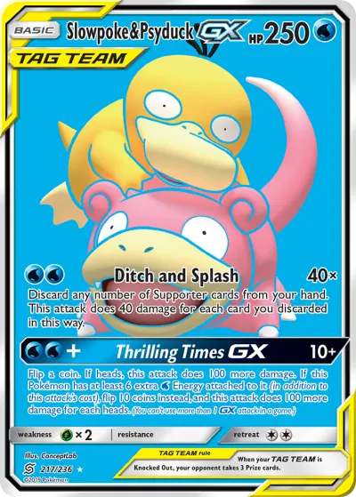 Slowpoke & Psyduck-GX 217/236 Ultra Rare from Unified Minds