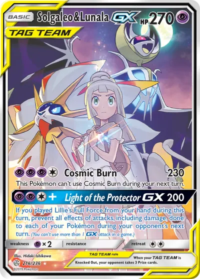 Solgaleo & Lunala-GX 216/236 Ultra Rare from Cosmic Eclipse