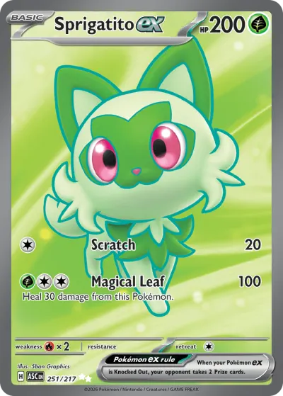 Sprigatito ex 251/217 Ultra Rare from Ascended Heroes