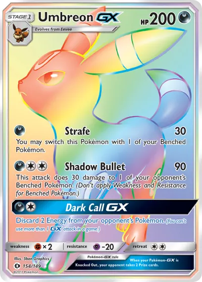 Umbreon-GX 154/149 Rainbow Rare from Sun & Moon Base