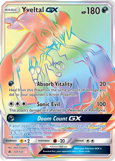 Yveltal-GX 137/131 Rainbow Rare from Forbidden Light