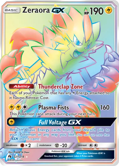 Zeraora-GX 221/214 Rainbow Rare from Lost Thunder
